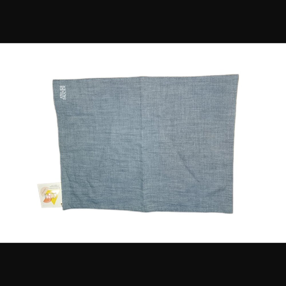 Atelier Saucier 17" X 13" Reversible Denim And Striped Place Mat Replacement NWT